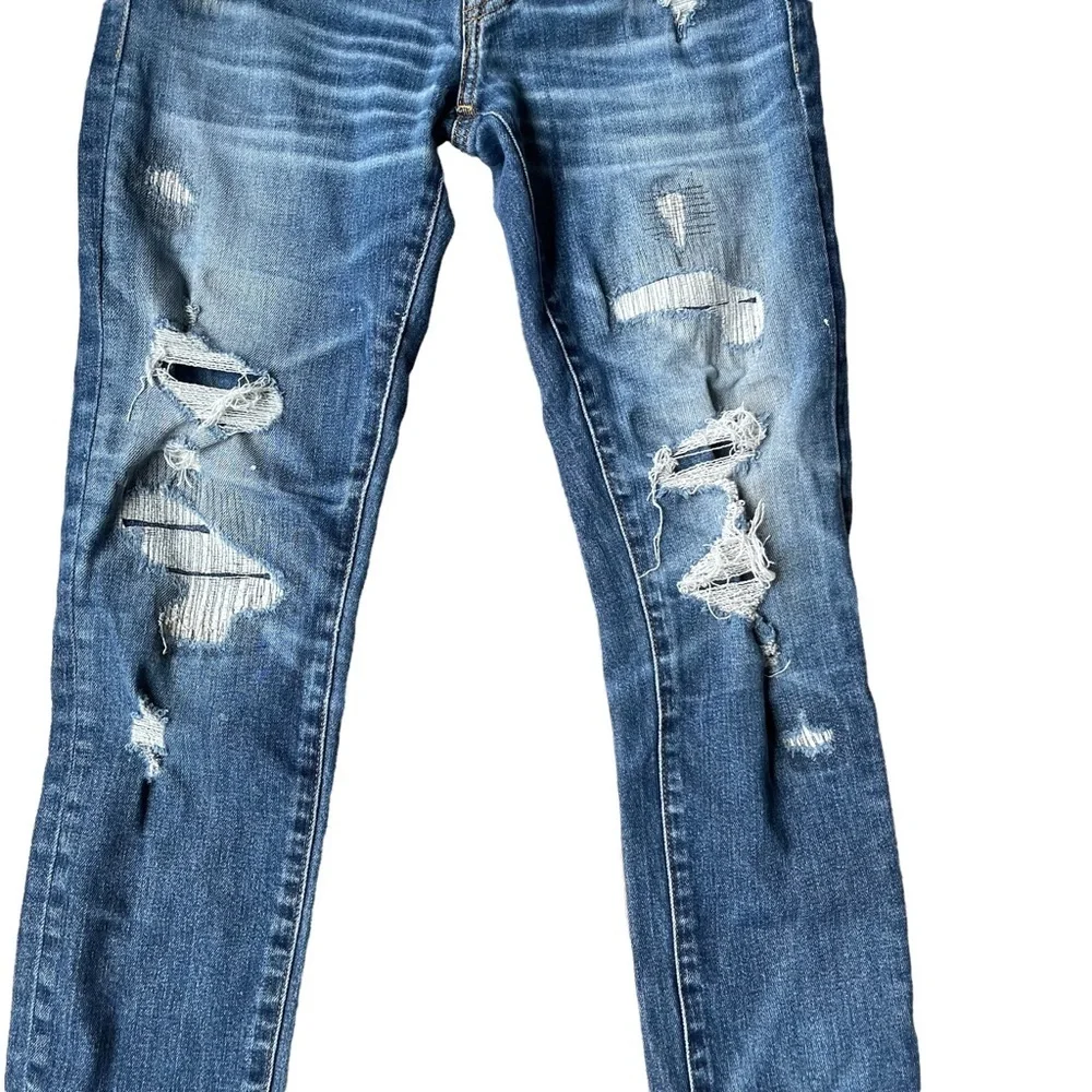 American Eagle Next Level Airflex Distressed Mid- Rise‎  Skinny Jean Size: 28x30